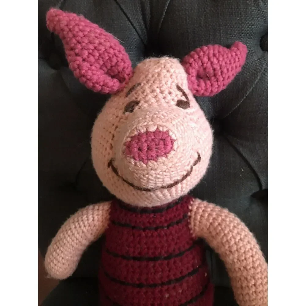 Winnie The‎ Pooh Hand crocheted Piglet  VINTAGE
